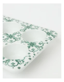 Heritage Valencia Muffin Tray 6 Cup 26 X 20.5 X 4cm In White/Green -Heritage 900558460 3 720x928