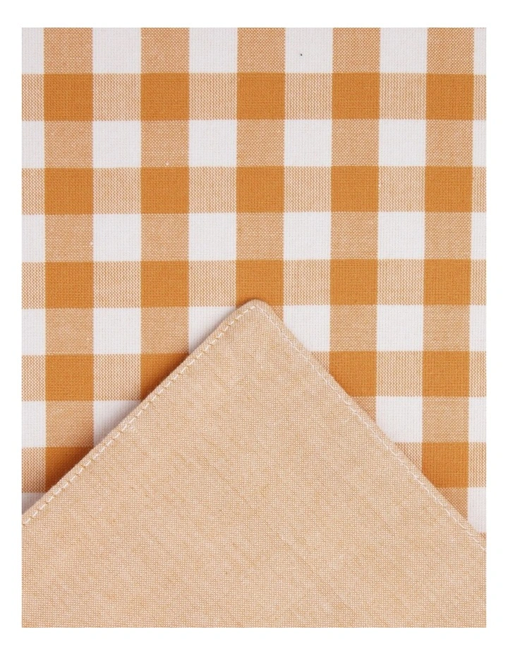 Heritage Gingham Placemat Set Of 4 In Orange 5 Heritage Gingham Placemat Set Of 4 In Orange - Image 3