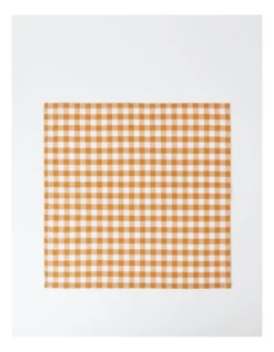 Heritage Gingham Napkin Set Of 4 In Orange
