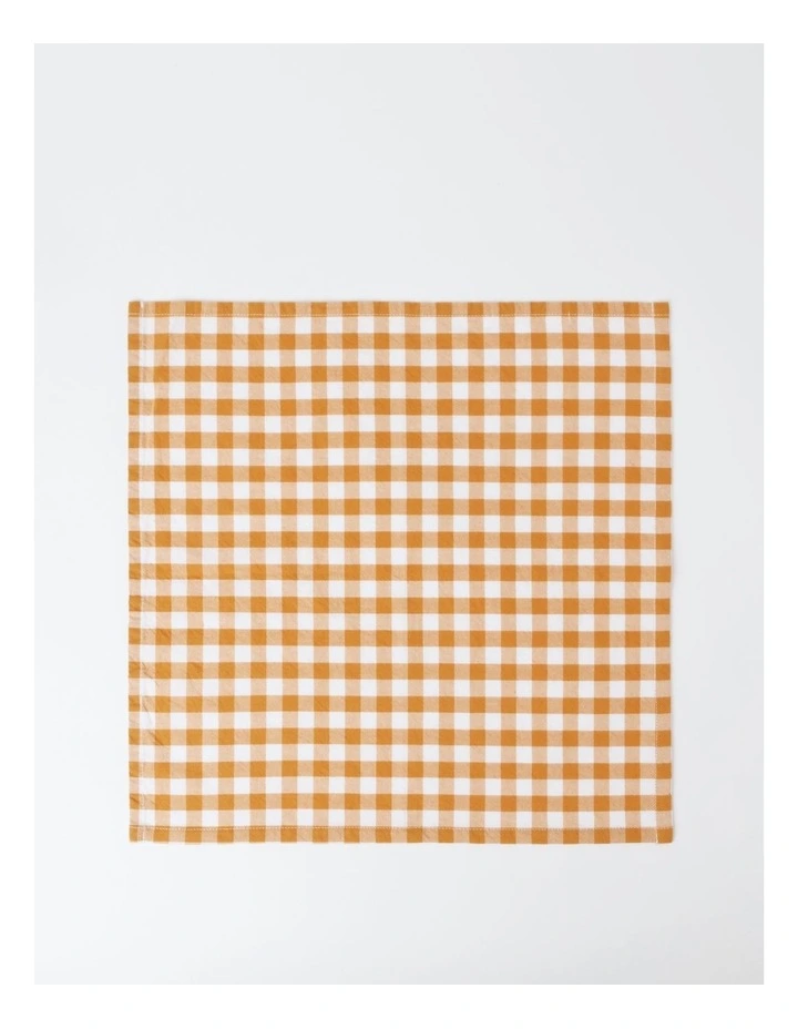 Heritage Gingham Napkin Set Of 4 In Orange 3 Heritage Gingham Napkin Set Of 4 In Orange