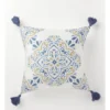 Heritage Korella Roman Medallion Print Chenille Cushion 50x50cm In Blue -Heritage 915040810 1 720x928