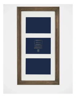 Heritage Wood Frame 16x8 Matted To 3x4x6 In Dark Natural