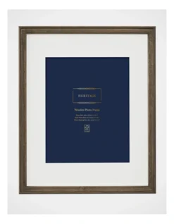 Heritage Wood Frame 20x16 Matted To 11x14 In Brown