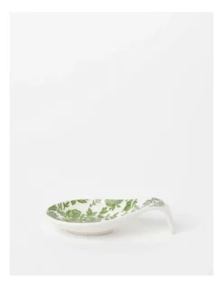 Heritage Garden To Table Floral Spoon Rest 14x7.5x3cm In Green