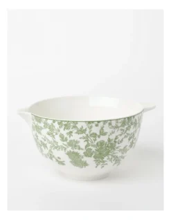 Heritage Garden To Table Floral Mixing Bowl With Pourer 27x24x14cm In Green