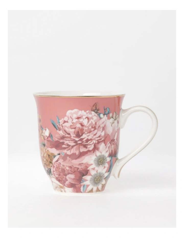 Heritage High Tea Floral Mug Flared Coupe In Pink 3 Heritage High Tea Floral Mug Flared Coupe In Pink