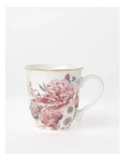 Heritage High Tea Floral Mug Flared Coupe In White