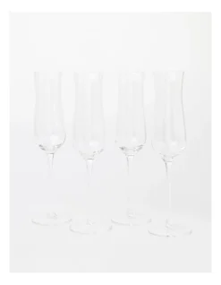 Heritage Tulip Champagne Glass Set Of 4 In Clear