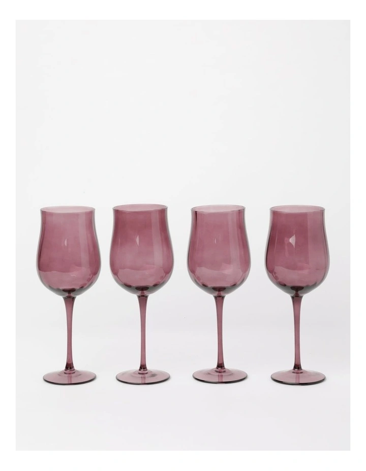 Heritage Tulip Wine Glass Set Of 4 In Purple 5 Heritage Tulip Wine Glass Set Of 4 In Purple - Image 3