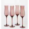 Heritage Tulip Champagne Glass Set Of 4 In Purple