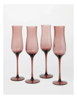 Heritage Tulip Champagne Glass Set Of 4 In Purple