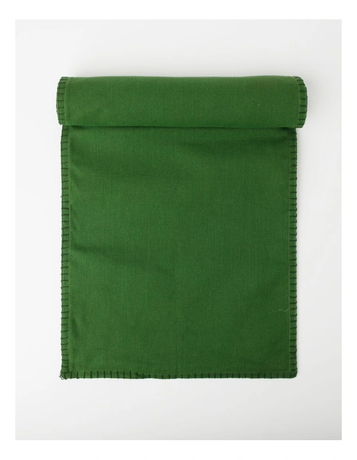 Heritage Traditional Stitch Runner 33x180cm In Green 3 Heritage Traditional Stitch Runner 33x180cm In Green