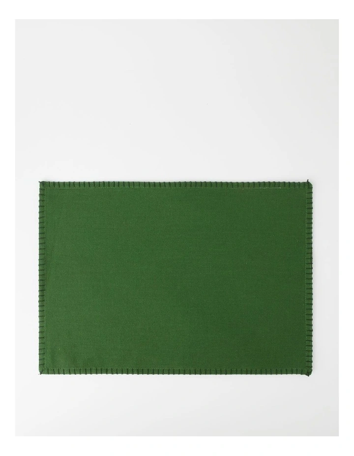 Heritage Traditional Stitch Placemat 33x48cm In Green 3 Heritage Traditional Stitch Placemat 33x48cm In Green