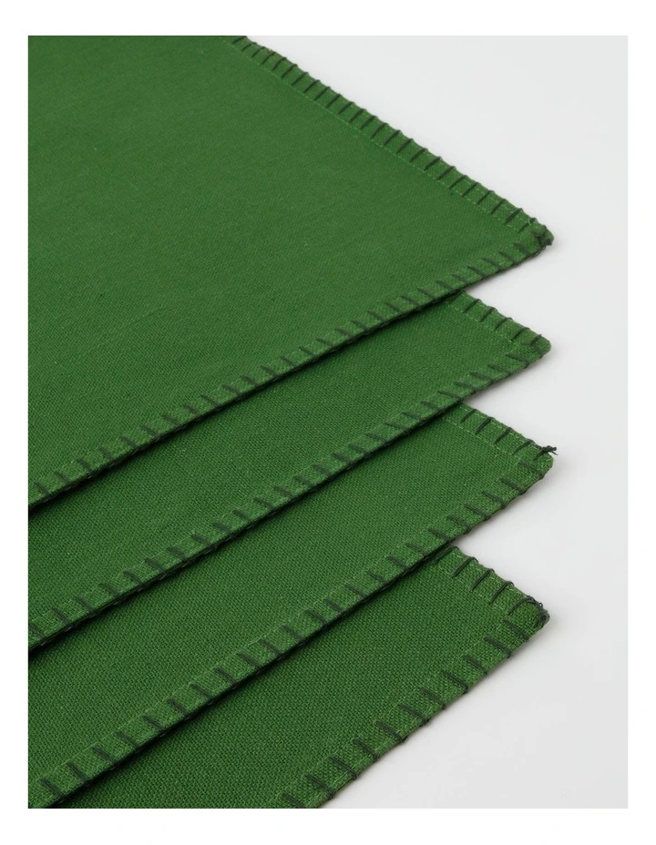 Heritage Traditional Stitch Placemat 33x48cm In Green 4 Heritage Traditional Stitch Placemat 33x48cm In Green - Image 2
