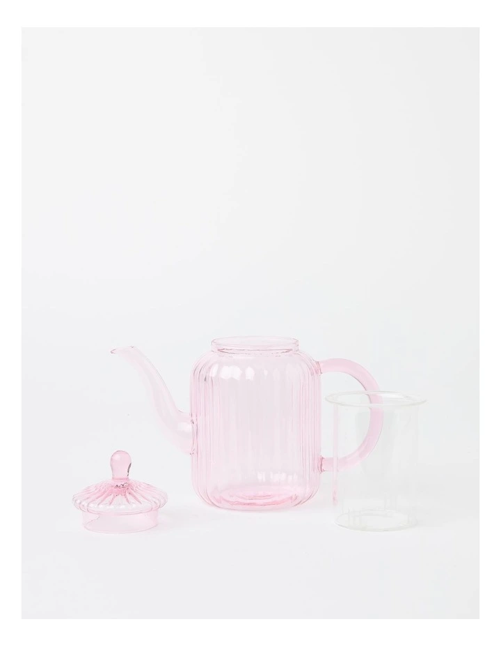 Heritage Tea Party Teapot With Glass Infuser 500ml In Pink 4 Heritage Tea Party Teapot With Glass Infuser 500ml In Pink - Image 2