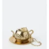 Heritage Tea Party Tea Infuser With Plate In Gold