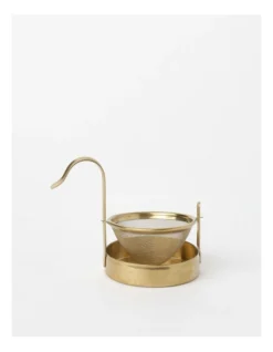 Heritage Tea Party Tea Infuser With Stand In Gold