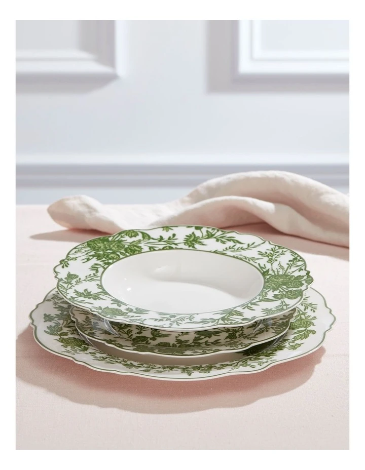 Heritage Green Toile Floral 12 Piece Dinner Set In Green 4 Heritage Green Toile Floral 12 Piece Dinner Set In Green - Image 2
