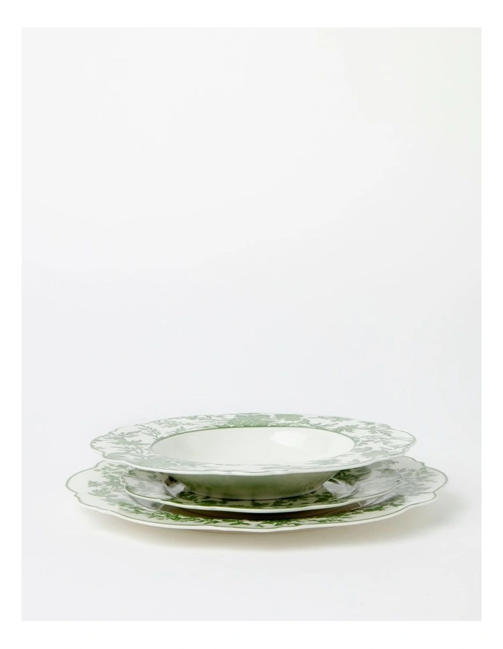 Heritage Green Toile Floral 12 Piece Dinner Set In Green 5 Heritage Green Toile Floral 12 Piece Dinner Set In Green - Image 3