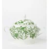 Heritage Green Toile Floral Oval Tureen In Green