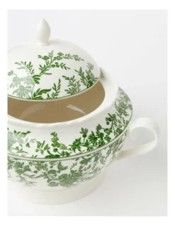 Heritage Green Toile Floral Oval Tureen In Green -Heritage 946524610 3 720x928