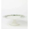 Heritage Green Toile Floral Footed Cake Stand Scalloped In Green -Heritage 946524790 1 720x928