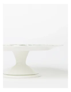 Heritage Green Toile Floral Footed Cake Stand Scalloped In Green -Heritage 946524790 4 720x928