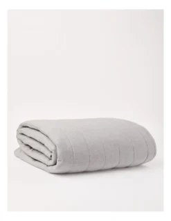 Heritage Chambray Stripe Blanket In Grey