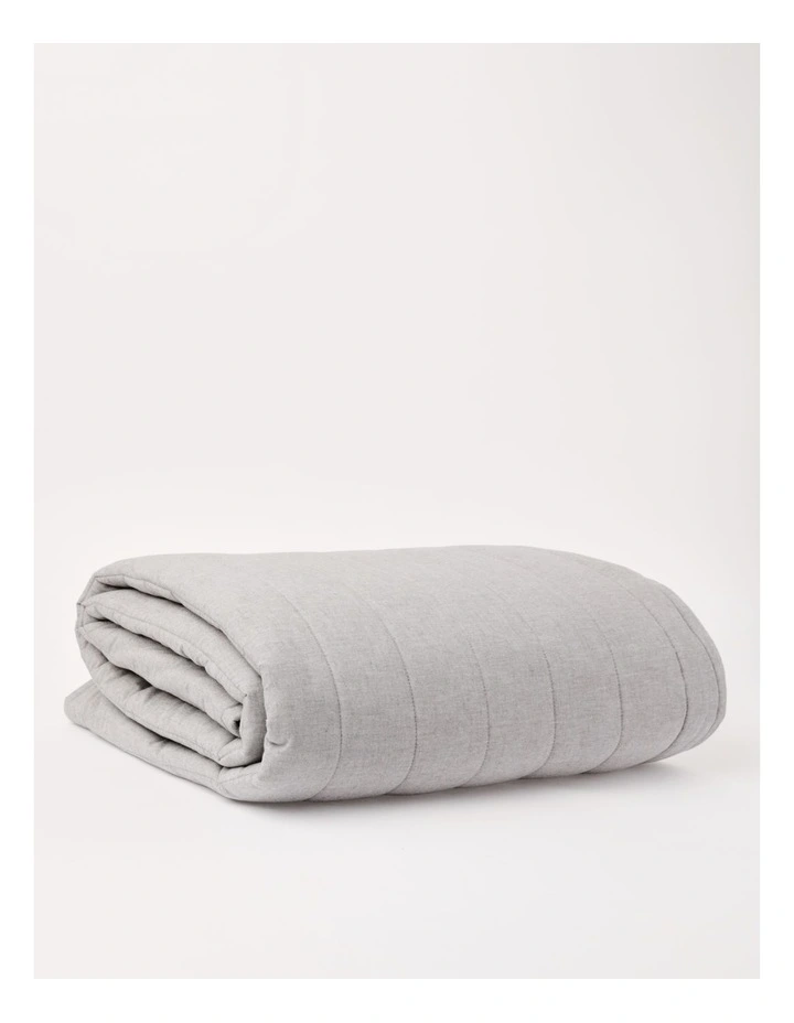 Heritage Chambray Stripe Blanket In Grey 3 Heritage Chambray Stripe Blanket In Grey
