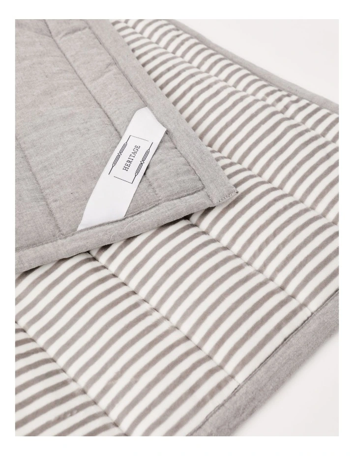 Heritage Chambray Stripe Blanket In Grey 5 Heritage Chambray Stripe Blanket In Grey - Image 3
