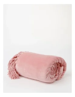 Heritage Chenille Fringe Blanket In Rose -Heritage 951752260 951751270 2 720x928