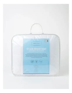 Heritage Stain Resistant Mattress Protector In White