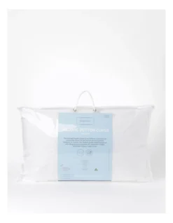 Heritage Organic Cotton Cover Medium Pillow In White