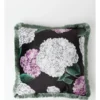 Heritage Hazel Hydrangea Print Cushion 50x50cm In Black