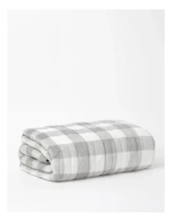 Heritage Check Heated Throw In Charcoal
