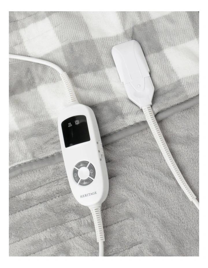 Heritage Check Heated Throw In Charcoal 5 Heritage Check Heated Throw In Charcoal - Image 3