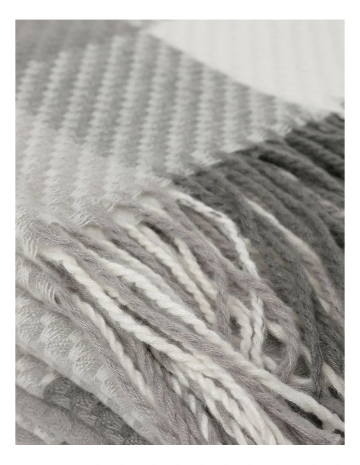Heritage Winter Check Blanket In Grey 4 Heritage Winter Check Blanket In Grey - Image 2