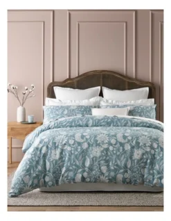 Heritage Sabine Chintz Print Quilt Cover Set In Blue