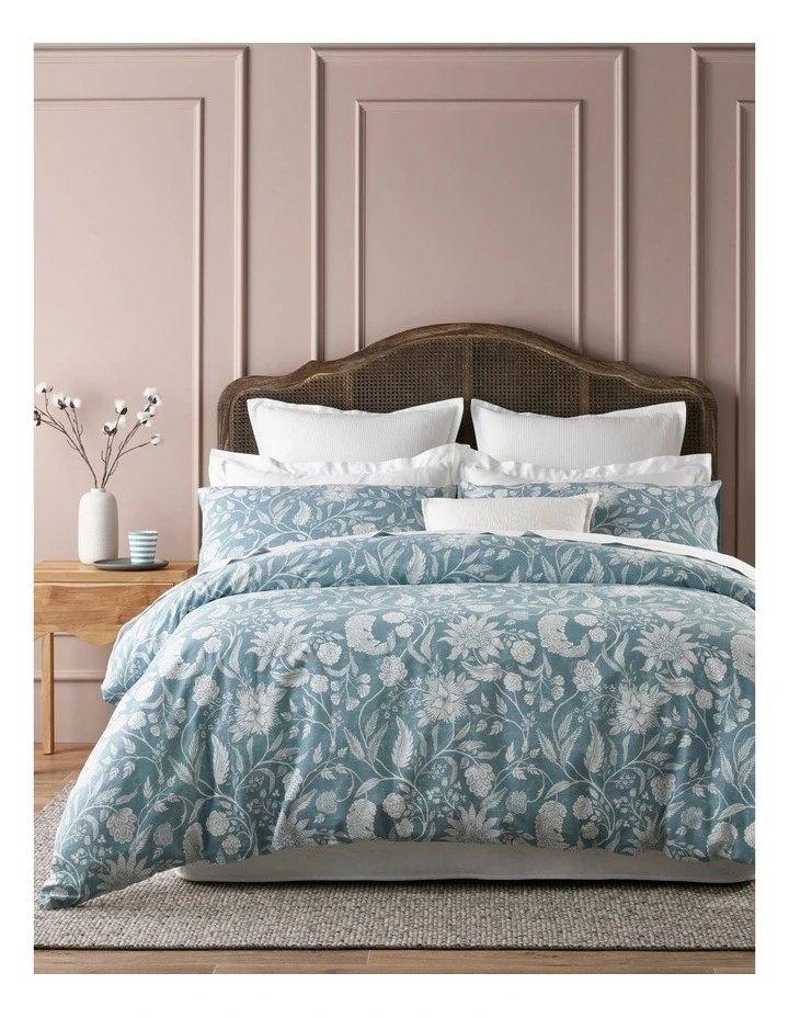 Heritage Sabine Chintz Print Quilt Cover Set In Blue 3 Heritage Sabine Chintz Print Quilt Cover Set In Blue